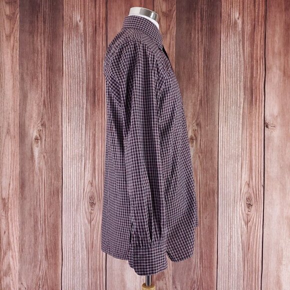 Canali 1934 Mens Large Plaid  Cotton Long Sleeve Button Down Shirt Made In Italy - Picture 4 of 14